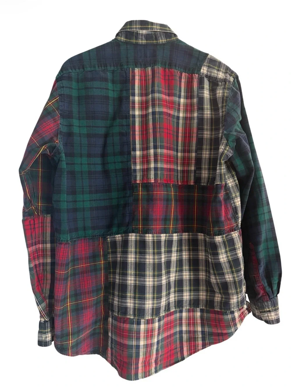 Polo Ralph Lauren Patchwork Plaid Button Down Long Sleeve Shirt Size XL
